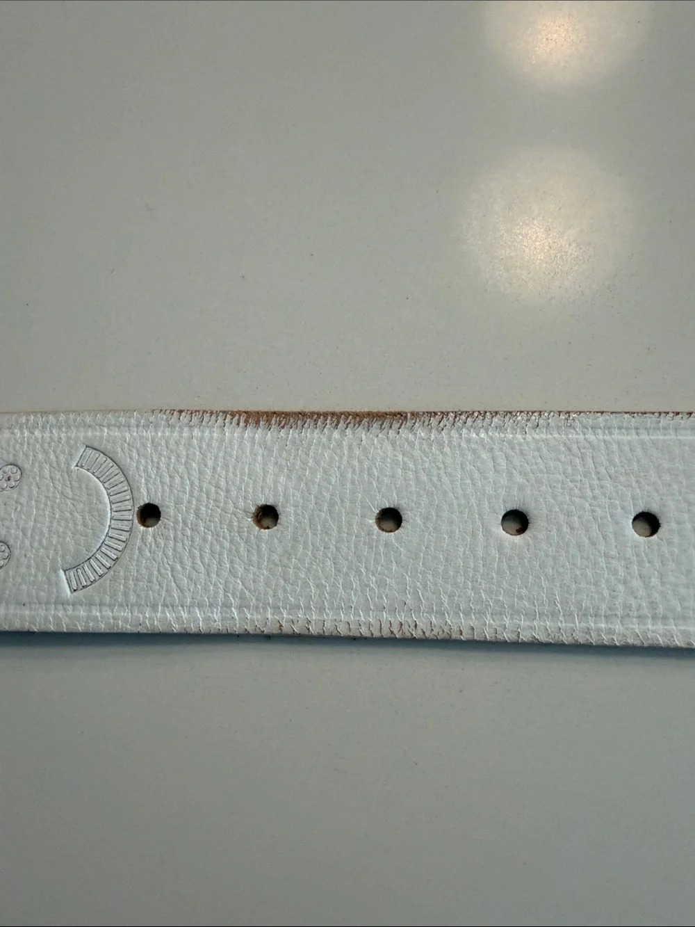 Free People White Leather Belt with Geometric Silver Buckle